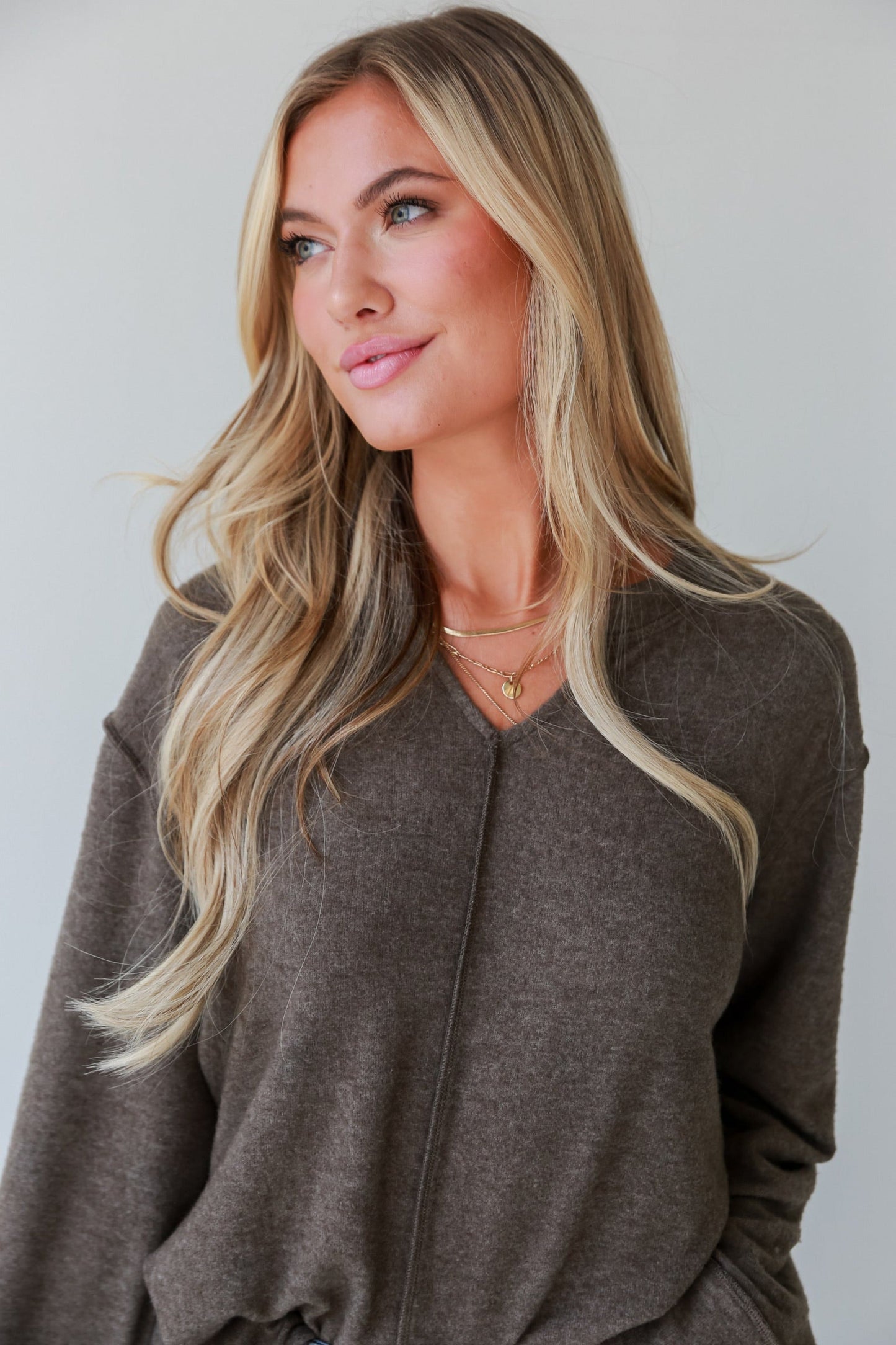 soft Olive Brushed Knit Top