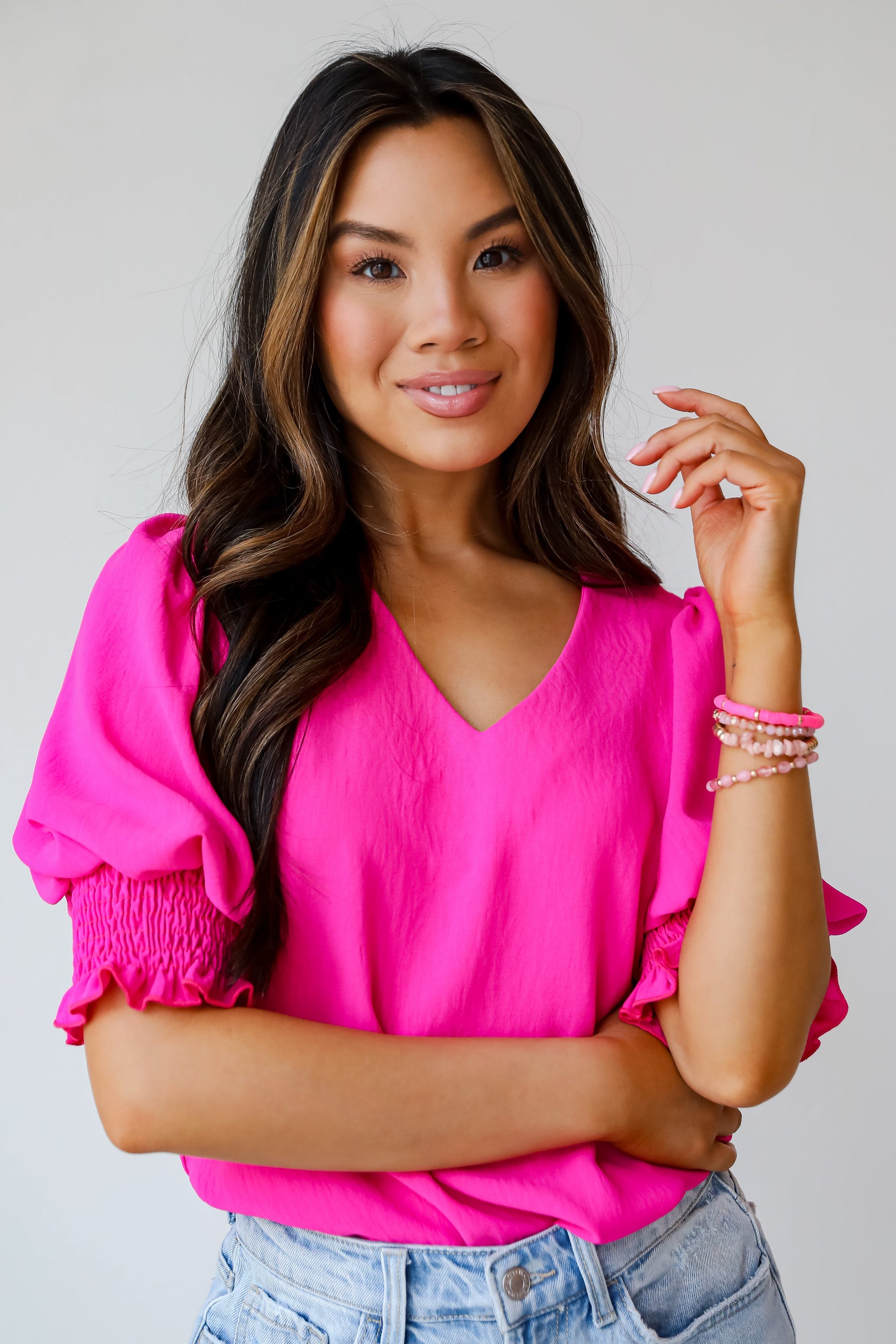 Chic Intent Hot Pink Blouse