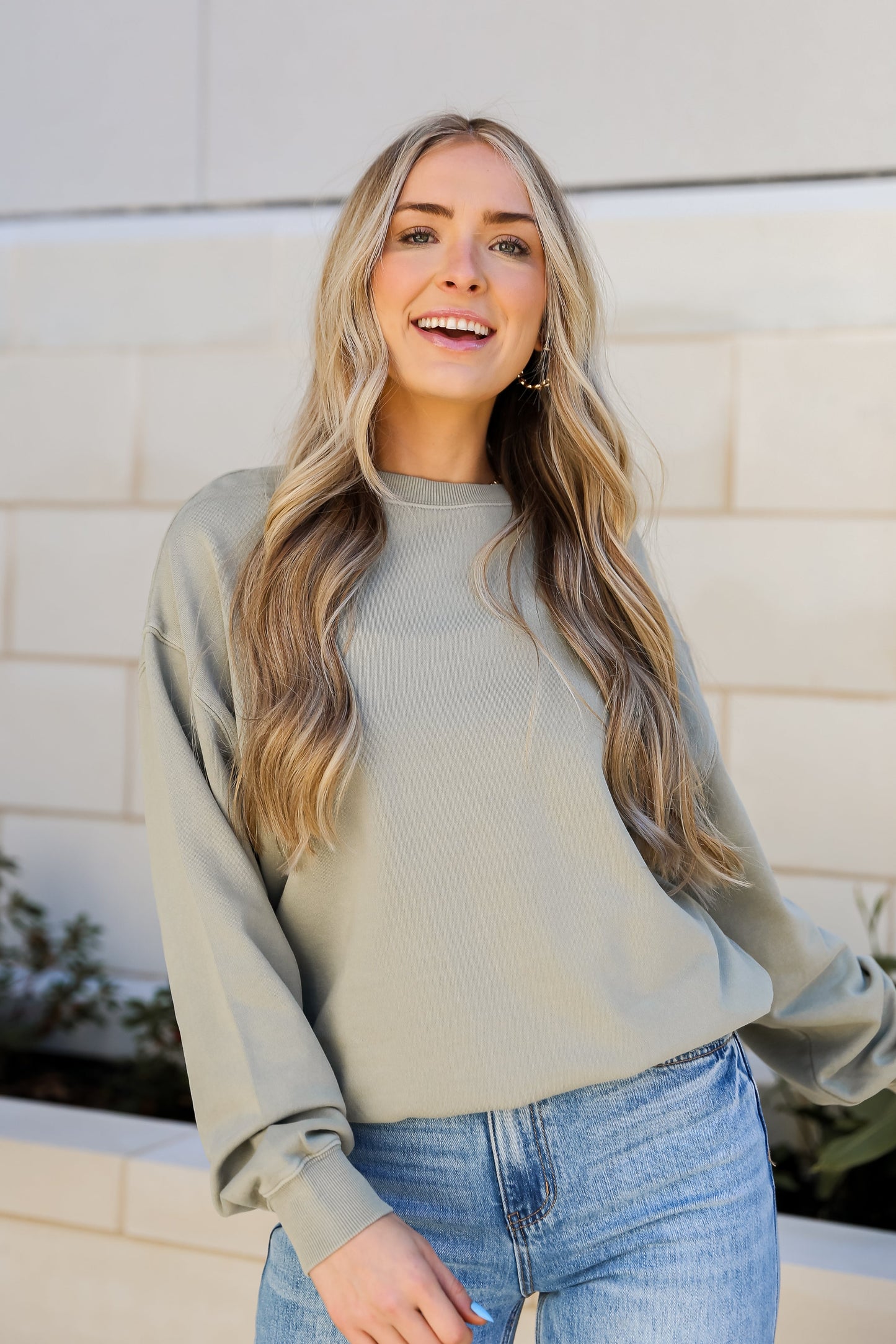 sage Oversized Pullover