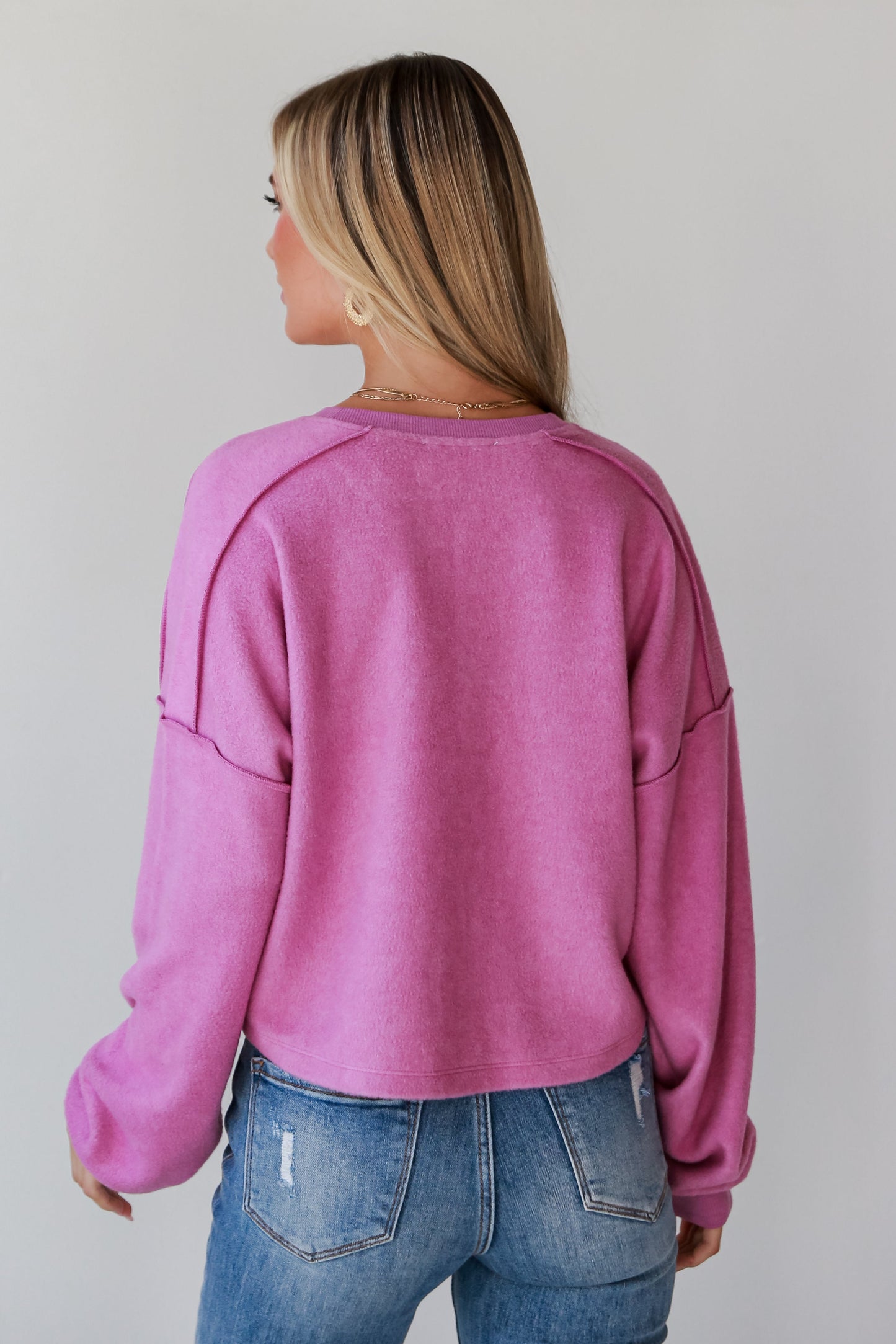 Orchid Fleece Henley Top for women