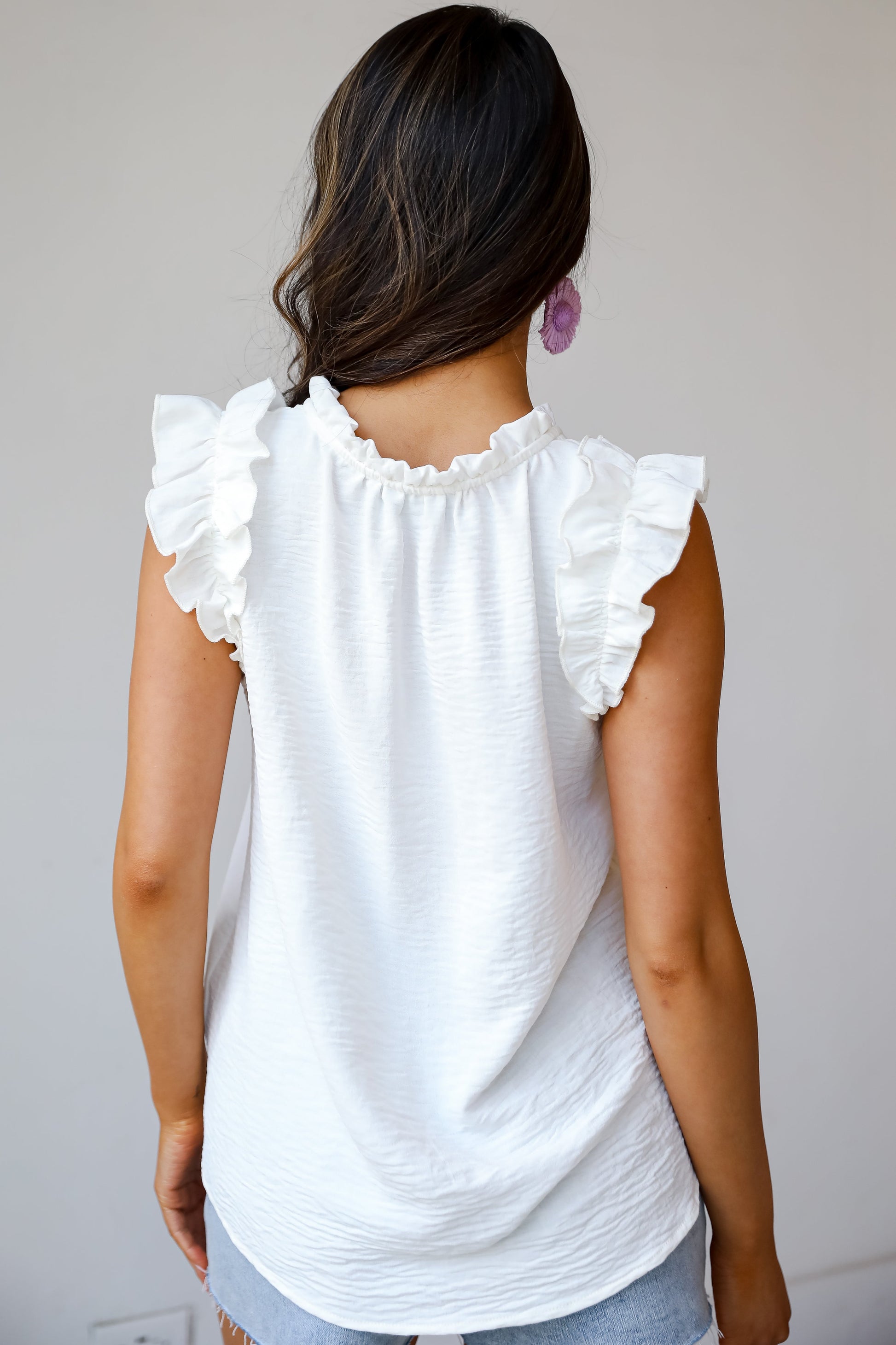 Definite Chicness White Ruffle Blouse